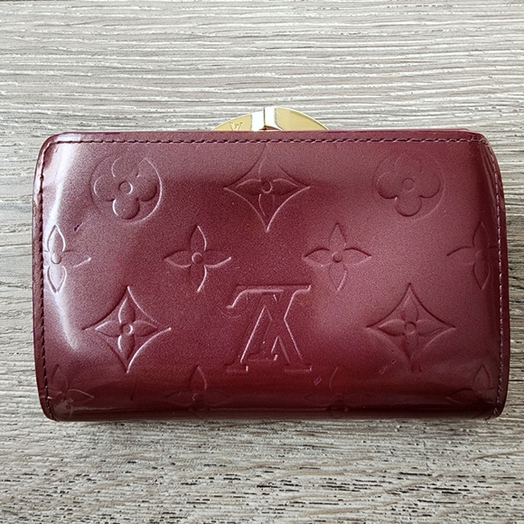 Louis Vuitton EUC Rouge Fauviste Collection Patent Burgundy Vernis French Wallet - Picture 2 of 12
